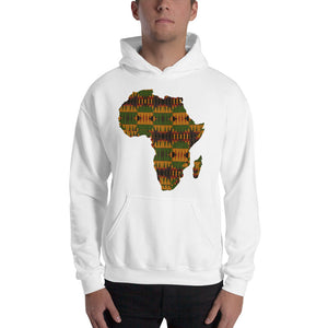Unisex Map Of Africa Kente Print  Hooded Sweatshirt - Zabba Designs African Clothing Store