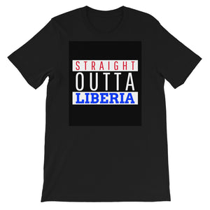 Red Straight Outta Liberia Short-Sleeve Unisex T-Shirt - Zabba Designs African Clothing Store