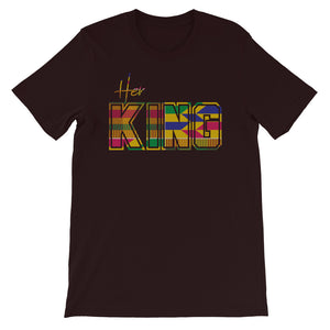 Her King Kente Black T-Shirt - Zabba Designs African Clothing Store