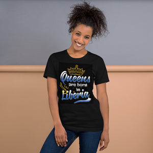 Queens Are Born In Liberia Short-Sleeve T-Shirt - Zabba Designs African Clothing Store