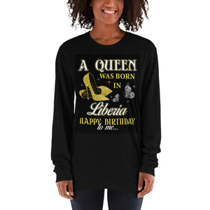 Black Liberian Queen Long sleeve t-shirt - Zabba Designs African Clothing Store