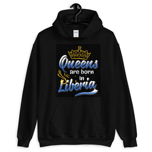 Queens Are Born In Liberia Unisex Hoodie - Zabba Designs African Clothing Store