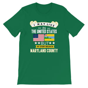 I May Live In The United States But My Story Began In Maryland County Flag T-Shirt - Zabba Designs African Clothing Store