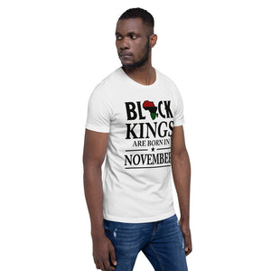Black King Are Born In November Short-Sleeve T-Shirt - Zabba Designs African Clothing Store
