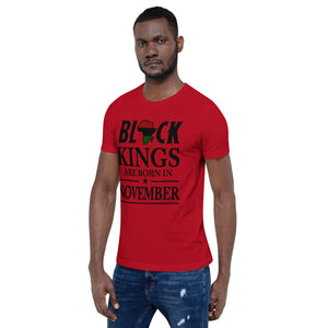 Black King Are Born In November Short-Sleeve T-Shirt - Zabba Designs African Clothing Store