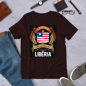 Legends are Born In Libera T-Shirt - Zabba Designs African Clothing Store