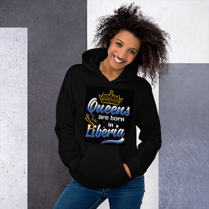 Queens Are Born In Liberia Unisex Hoodie - Zabba Designs African Clothing Store