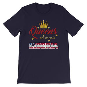 Queen Are Born In Liberia T-Shirt - Zabba Designs African Clothing Store