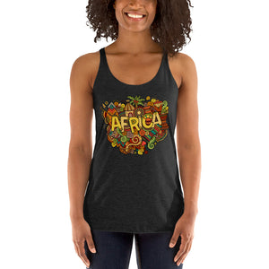 Tribal African Women's Racerback Tank - Zabba Designs African Clothing Store