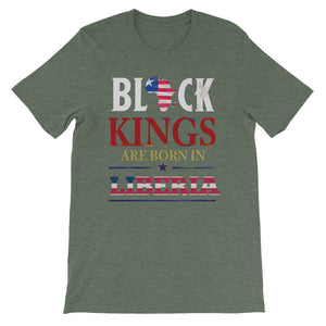 Born In Liberia Black King Short-Sleeve  T-Shirt - Zabba Designs African Clothing Store