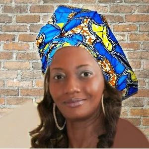 Kuti Blue Head Wrap - Zabba Designs African Clothing Store